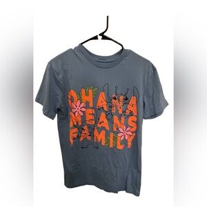 Disney Stitch “Ohana Means Family” Graphic Tee‎ Blue Lilo & Stitch Shirt